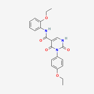 molecular formula C21H21N3O5 B11288131 N-(2-ethoxyphenyl)-3-(4-ethoxyphenyl)-2,4-dioxo-1,2,3,4-tetrahydropyrimidine-5-carboxamide 