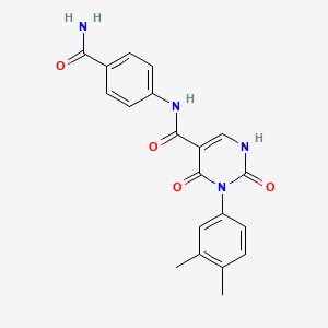 N-(4-carbamoylphenyl)-3-(3,4-dimethylphenyl)-2,4-dioxo-1,2,3,4-tetrahydropyrimidine-5-carboxamide