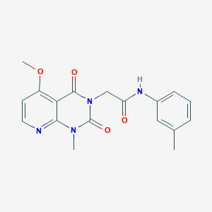 molecular formula C18H18N4O4 B11288156 2-(5-methoxy-1-methyl-2,4-dioxo-1,2-dihydropyrido[2,3-d]pyrimidin-3(4H)-yl)-N-(m-tolyl)acetamide 