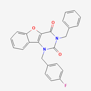 3-Benzyl-1-[(4-fluorophenyl)methyl]-[1]benzofuro[3,2-d]pyrimidine-2,4-dione