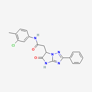 molecular formula C19H16ClN5O2 B11288192 N-(3-chloro-4-methylphenyl)-2-(5-oxo-2-phenyl-5,6-dihydro-4H-imidazo[1,2-b][1,2,4]triazol-6-yl)acetamide 