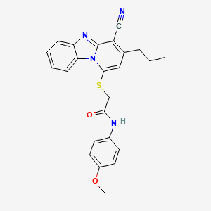 2-[(4-cyano-3-propylpyrido[1,2-a]benzimidazol-1-yl)sulfanyl]-N-(4-methoxyphenyl)acetamide