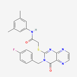 N-(3,5-dimethylphenyl)-2-({3-[(4-fluorophenyl)methyl]-4-oxo-3,4-dihydropteridin-2-yl}sulfanyl)acetamide