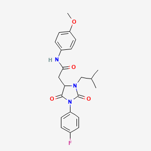 2-[1-(4-fluorophenyl)-3-(2-methylpropyl)-2,5-dioxoimidazolidin-4-yl]-N-(4-methoxyphenyl)acetamide