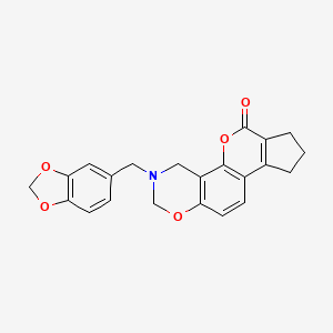 3-(1,3-benzodioxol-5-ylmethyl)-3,4,8,9-tetrahydro-2H-cyclopenta[3,4]chromeno[8,7-e][1,3]oxazin-6(7H)-one