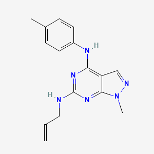 molecular formula C16H18N6 B11288289 N6-allyl-1-methyl-N4-(p-tolyl)-1H-pyrazolo[3,4-d]pyrimidine-4,6-diamine 