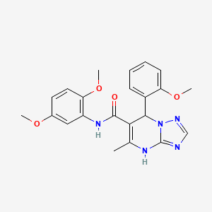 molecular formula C22H23N5O4 B11288308 N-(2,5-dimethoxyphenyl)-7-(2-methoxyphenyl)-5-methyl-4,7-dihydro[1,2,4]triazolo[1,5-a]pyrimidine-6-carboxamide 