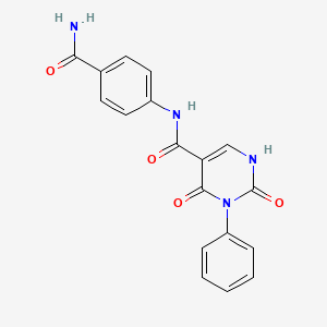 N-(4-carbamoylphenyl)-2,4-dioxo-3-phenyl-1,2,3,4-tetrahydropyrimidine-5-carboxamide