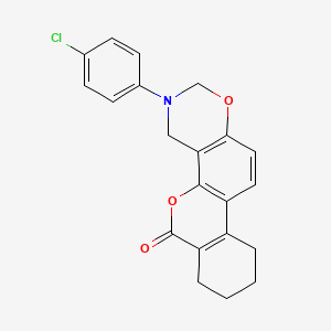 3-(4-chlorophenyl)-3,4,7,8,9,10-hexahydro-2H,6H-benzo[3,4]chromeno[8,7-e][1,3]oxazin-6-one