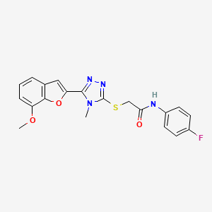 N-(4-fluorophenyl)-2-{[5-(7-methoxy-1-benzofuran-2-yl)-4-methyl-4H-1,2,4-triazol-3-yl]sulfanyl}acetamide