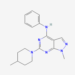 1-methyl-6-(4-methylpiperidin-1-yl)-N-phenyl-1H-pyrazolo[3,4-d]pyrimidin-4-amine