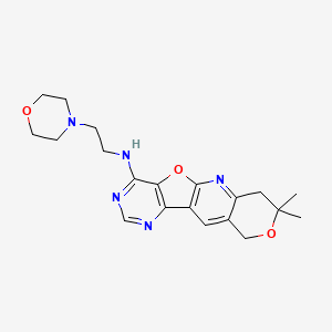 molecular formula C20H25N5O3 B11288405 (8,8-Dimethyl-8,9-dihydro-6H-7,11-dioxa-2,4,10-triaza-benzo[b]fluoren-1-yl)-(2-morpholin-4-yl-ethyl)-am ine 