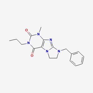 1H-Imidazo[2,1-f]purine-2,4(3H,6H)-dione, 7,8-dihydro-1-methyl-8-(phenylmethyl)-3-propyl-