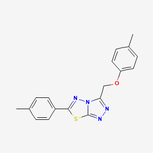 molecular formula C18H16N4OS B11288452 3-[(4-Methylphenoxy)methyl]-6-(4-methylphenyl)[1,2,4]triazolo[3,4-b][1,3,4]thiadiazole 