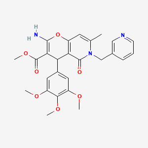 methyl 2-amino-7-methyl-5-oxo-6-(pyridin-3-ylmethyl)-4-(3,4,5-trimethoxyphenyl)-5,6-dihydro-4H-pyrano[3,2-c]pyridine-3-carboxylate