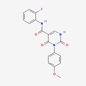 molecular formula C18H14FN3O4 B11288508 N-(2-fluorophenyl)-3-(4-methoxyphenyl)-2,4-dioxo-1,2,3,4-tetrahydropyrimidine-5-carboxamide 