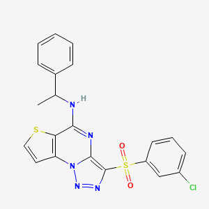 3-[(3-chlorophenyl)sulfonyl]-N-(1-phenylethyl)thieno[2,3-e][1,2,3]triazolo[1,5-a]pyrimidin-5-amine