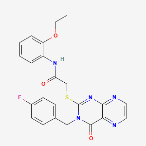 N-(2-ethoxyphenyl)-2-({3-[(4-fluorophenyl)methyl]-4-oxo-3,4-dihydropteridin-2-yl}sulfanyl)acetamide