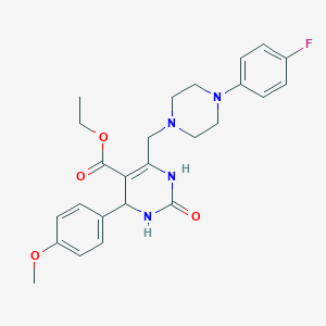 molecular formula C25H29FN4O4 B11288540 Ethyl 6-{[4-(4-fluorophenyl)piperazin-1-yl]methyl}-4-(4-methoxyphenyl)-2-oxo-1,2,3,4-tetrahydropyrimidine-5-carboxylate 