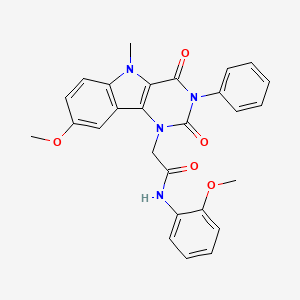 2-(8-methoxy-5-methyl-2,4-dioxo-3-phenyl-2,3,4,5-tetrahydro-1H-pyrimido[5,4-b]indol-1-yl)-N-(2-methoxyphenyl)acetamide