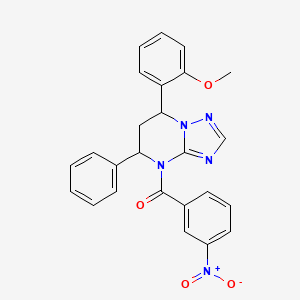 molecular formula C25H21N5O4 B11288628 [7-(2-methoxyphenyl)-5-phenyl-6,7-dihydro[1,2,4]triazolo[1,5-a]pyrimidin-4(5H)-yl](3-nitrophenyl)methanone 