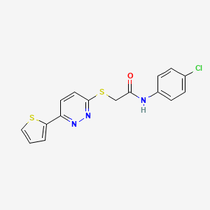 molecular formula C16H12ClN3OS2 B11288640 N-(4-Chlorophenyl)-2-{[6-(thiophen-2-YL)pyridazin-3-YL]sulfanyl}acetamide 