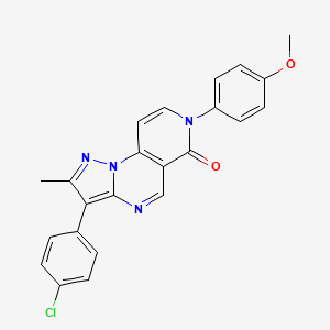 molecular formula C23H17ClN4O2 B11288658 3-(4-chlorophenyl)-7-(4-methoxyphenyl)-2-methylpyrazolo[1,5-a]pyrido[3,4-e]pyrimidin-6(7H)-one 