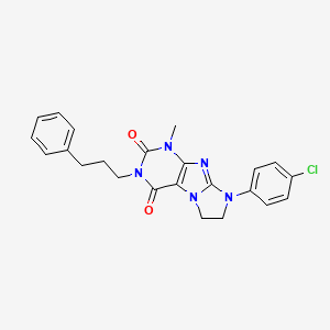 molecular formula C23H22ClN5O2 B11288672 6-(4-Chlorophenyl)-4-methyl-2-(3-phenylpropyl)-7,8-dihydropurino[7,8-a]imidazole-1,3-dione 