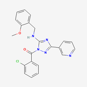 molecular formula C22H18ClN5O2 B11288689 (2-chlorophenyl){5-[(2-methoxybenzyl)amino]-3-(pyridin-3-yl)-1H-1,2,4-triazol-1-yl}methanone 