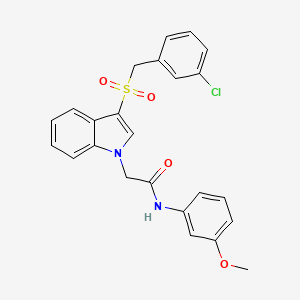 molecular formula C24H21ClN2O4S B11288691 2-(3-((3-chlorobenzyl)sulfonyl)-1H-indol-1-yl)-N-(3-methoxyphenyl)acetamide 