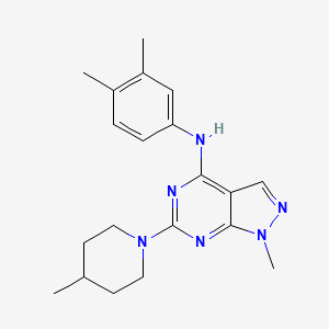 molecular formula C20H26N6 B11288715 N-(3,4-dimethylphenyl)-1-methyl-6-(4-methylpiperidin-1-yl)-1H-pyrazolo[3,4-d]pyrimidin-4-amine 