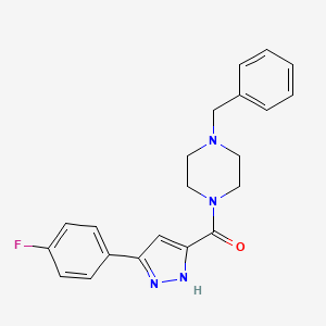 1-Benzyl-4-[3-(4-fluorophenyl)-1H-pyrazole-5-carbonyl]piperazine