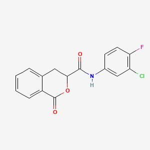 molecular formula C16H11ClFNO3 B11288759 N-(3-chloro-4-fluorophenyl)-1-oxo-3,4-dihydro-1H-isochromene-3-carboxamide 