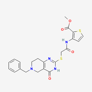 Methyl 3-(2-((6-benzyl-4-oxo-3,4,5,6,7,8-hexahydropyrido[4,3-d]pyrimidin-2-yl)thio)acetamido)thiophene-2-carboxylate