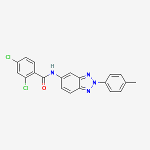 molecular formula C20H14Cl2N4O B11288772 2,4-dichloro-N-[2-(4-methylphenyl)-2H-benzotriazol-5-yl]benzamide 