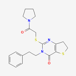 2-((2-oxo-2-(pyrrolidin-1-yl)ethyl)thio)-3-phenethyl-6,7-dihydrothieno[3,2-d]pyrimidin-4(3H)-one