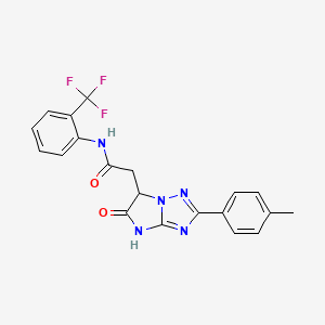 2-[2-(4-methylphenyl)-5-oxo-5,6-dihydro-4H-imidazo[1,2-b][1,2,4]triazol-6-yl]-N-[2-(trifluoromethyl)phenyl]acetamide