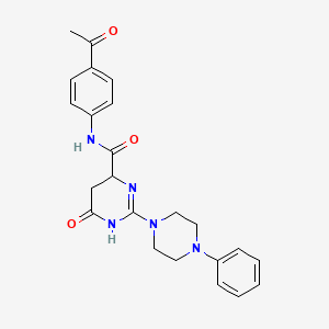 N-(4-acetylphenyl)-6-oxo-2-(4-phenylpiperazin-1-yl)-3,4,5,6-tetrahydropyrimidine-4-carboxamide