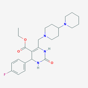 Ethyl 6-(1,4'-bipiperidin-1'-ylmethyl)-4-(4-fluorophenyl)-2-oxo-1,2,3,4-tetrahydropyrimidine-5-carboxylate