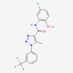 molecular formula C18H14ClF3N4O2 B11288861 N-(5-chloro-2-methoxyphenyl)-5-methyl-1-[3-(trifluoromethyl)phenyl]-1H-1,2,3-triazole-4-carboxamide 