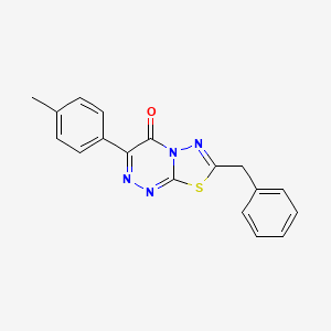 molecular formula C18H14N4OS B11288874 7-benzyl-3-(4-methylphenyl)-4H-[1,3,4]thiadiazolo[2,3-c][1,2,4]triazin-4-one 