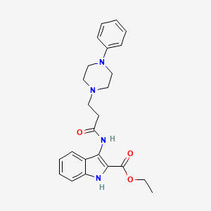 molecular formula C24H28N4O3 B11288896 ethyl 3-{[3-(4-phenylpiperazin-1-yl)propanoyl]amino}-1H-indole-2-carboxylate 