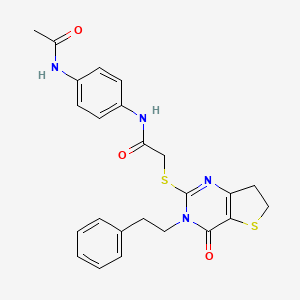 N-(4-acetamidophenyl)-2-((4-oxo-3-phenethyl-3,4,6,7-tetrahydrothieno[3,2-d]pyrimidin-2-yl)thio)acetamide