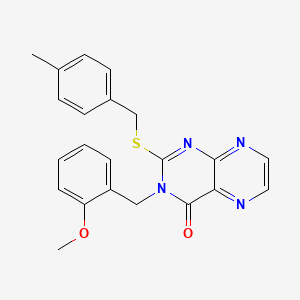 molecular formula C22H20N4O2S B11288938 3-[(2-Methoxyphenyl)methyl]-2-{[(4-methylphenyl)methyl]sulfanyl}-3,4-dihydropteridin-4-one 