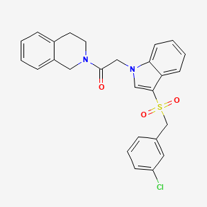 2-(3-((3-chlorobenzyl)sulfonyl)-1H-indol-1-yl)-1-(3,4-dihydroisoquinolin-2(1H)-yl)ethanone