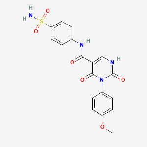 molecular formula C18H16N4O6S B11288959 3-(4-methoxyphenyl)-2,4-dioxo-N-(4-sulfamoylphenyl)-1,2,3,4-tetrahydropyrimidine-5-carboxamide 