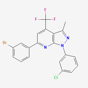 6-(3-bromophenyl)-1-(3-chlorophenyl)-3-methyl-4-(trifluoromethyl)-1H-pyrazolo[3,4-b]pyridine