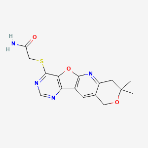 2-(8,8-Dimethyl-8,9-dihydro-6H-7,11-dioxa-2,4,10-triaza-benzo[b]fluoren-1-ylsulfanyl)-acetamide