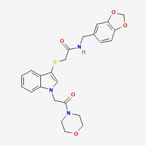 N-(benzo[d][1,3]dioxol-5-ylmethyl)-2-((1-(2-morpholino-2-oxoethyl)-1H-indol-3-yl)thio)acetamide