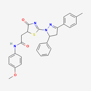 N-(4-methoxyphenyl)-2-{2-[3-(4-methylphenyl)-5-phenyl-4,5-dihydro-1H-pyrazol-1-yl]-4-oxo-4,5-dihydro-1,3-thiazol-5-yl}acetamide